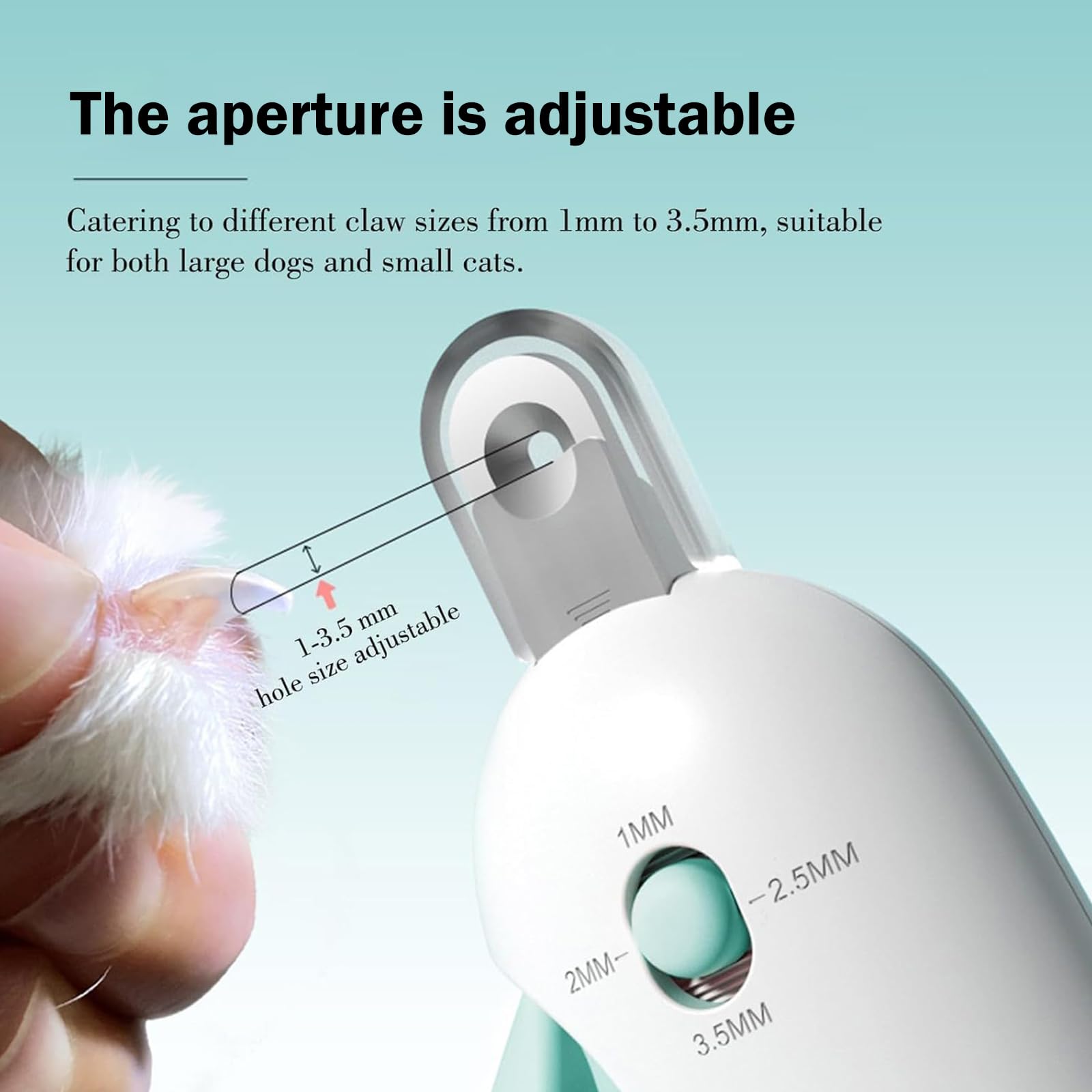 قصافة اظافر القطط مع واقي امان، قصافة اظافر الحيوانات الاليفة مع مساحة تخزين للمخلفات، 4 فتحات قابلة للتعديل، مبرد اظافر مخفي، قصافة اظافر الحيوانات الاليفة الاحترافية للمبتدئين