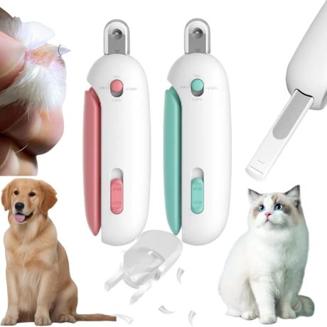 قصافة اظافر القطط مع واقي امان، قصافة اظافر الحيوانات الاليفة مع مساحة تخزين للمخلفات، 4 فتحات قابلة للتعديل، مبرد اظافر مخفي، قصافة اظافر الحيوانات الاليفة الاحترافية للمبتدئين