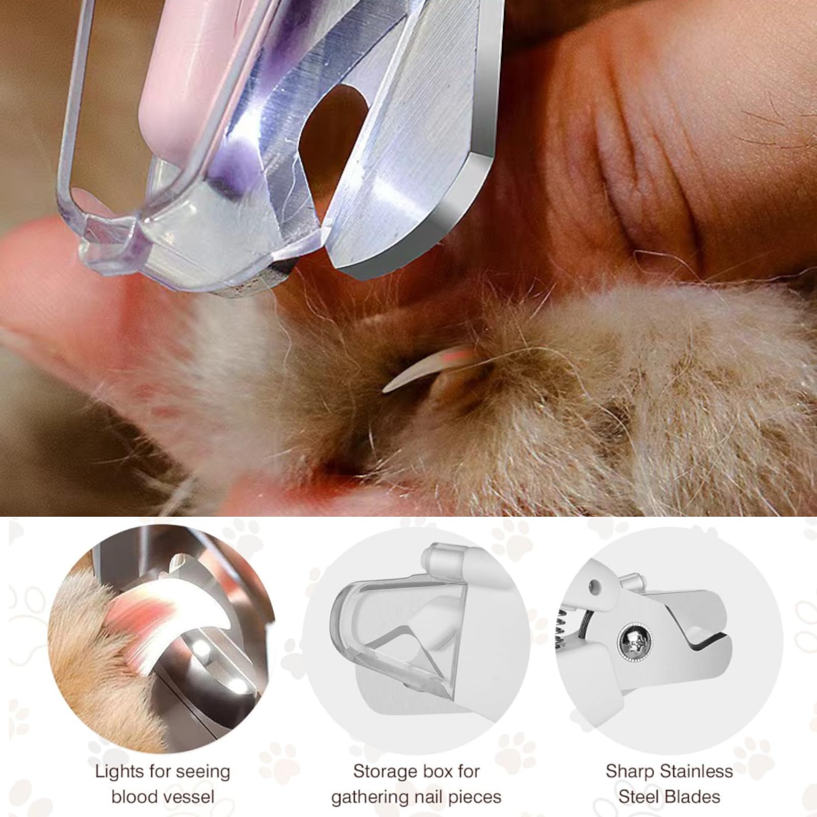 قصافة اظافر الكلاب من لياروميس، ماكينة تشذيب اظافر الحيوانات الاليفة الدقيقة مع واقي امان، مقبض مريح، شفرة مقاومة للصدا، مثالية للعناية بدون الم للكلاب الصغيرة والمتوسطة والكبيرة