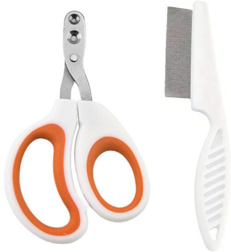 قصافة اظافر للقطط والحيوانات الصغيرة مجهزة بمشط للحيوانات الاليفة ومقصات مخالب القطط والطيور والجراء والقطط الصغيرة والهامستر والارانب