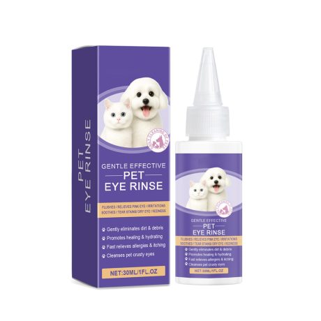 قطرات عين الحيوانات الاليفة للكلاب والقطط، تهدئ التهيج والحساسية، عيون جافة وعيون وردية، منظف البقع المسيل للدموع، تركيبة امنة لجميع الحيوانات الاليفة، 30 مل