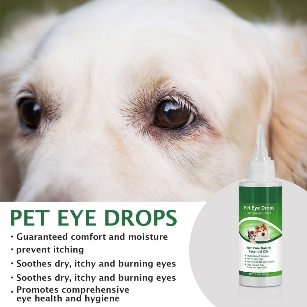 قطرات عين القطط الطبيعية المضادة للبكتيريا للكلاب والقطط | علاج لا يسبب الحساسية للعيون الغاضبة أو الجافة المتورمة في جميع الحيوانات الأليفة | غسول والكلاب مضاد للفطريات من اف دي تي واي