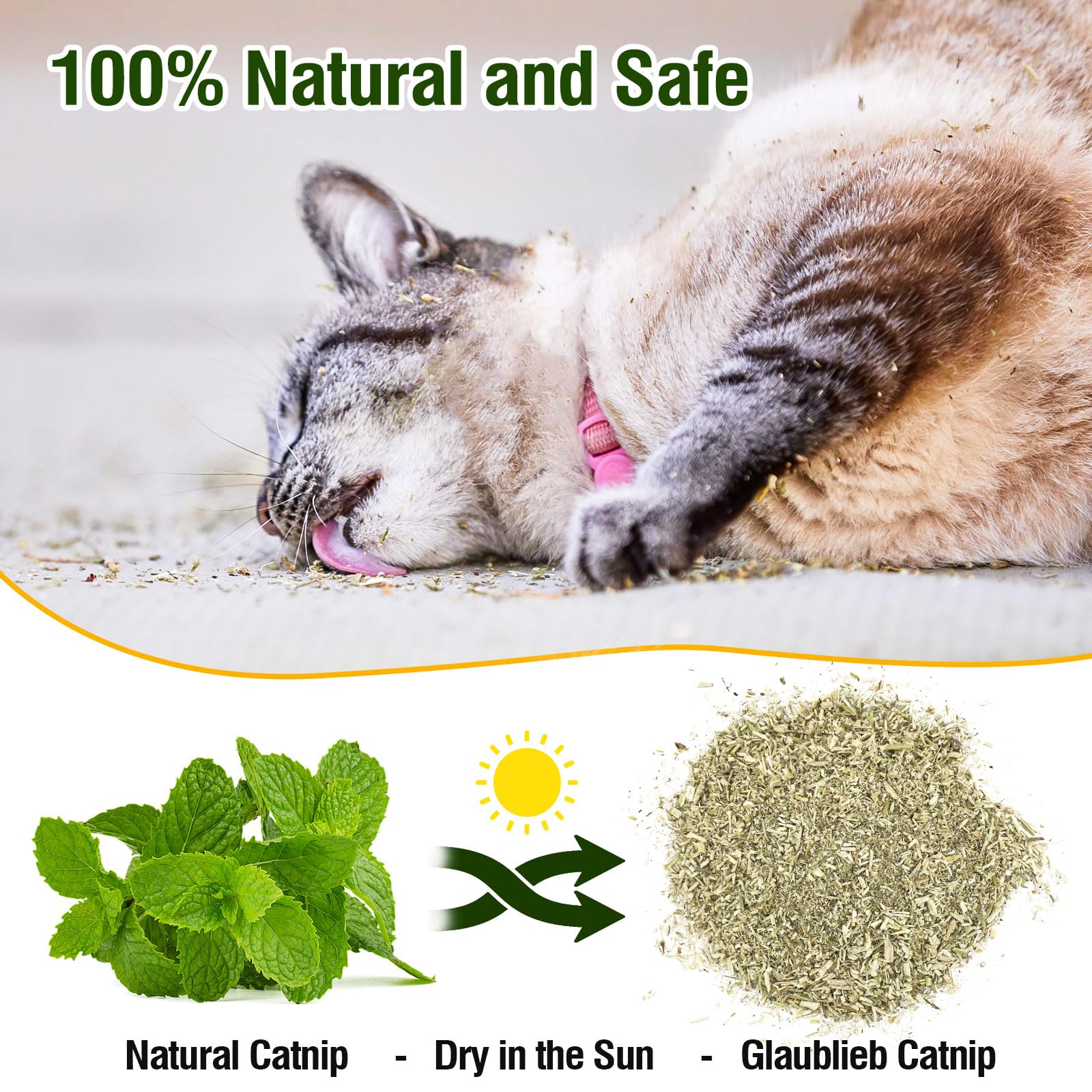 كاتنيب القطط، نيب مجفف وطبيعي 100% للقطط والقطيطات، يستخدم كوجبة خفيفة أو ألعاب الكاتنيب القابلة لإعادة الملء، للعب والتدريب، يمكن التحكم في كمية الكاتنيب