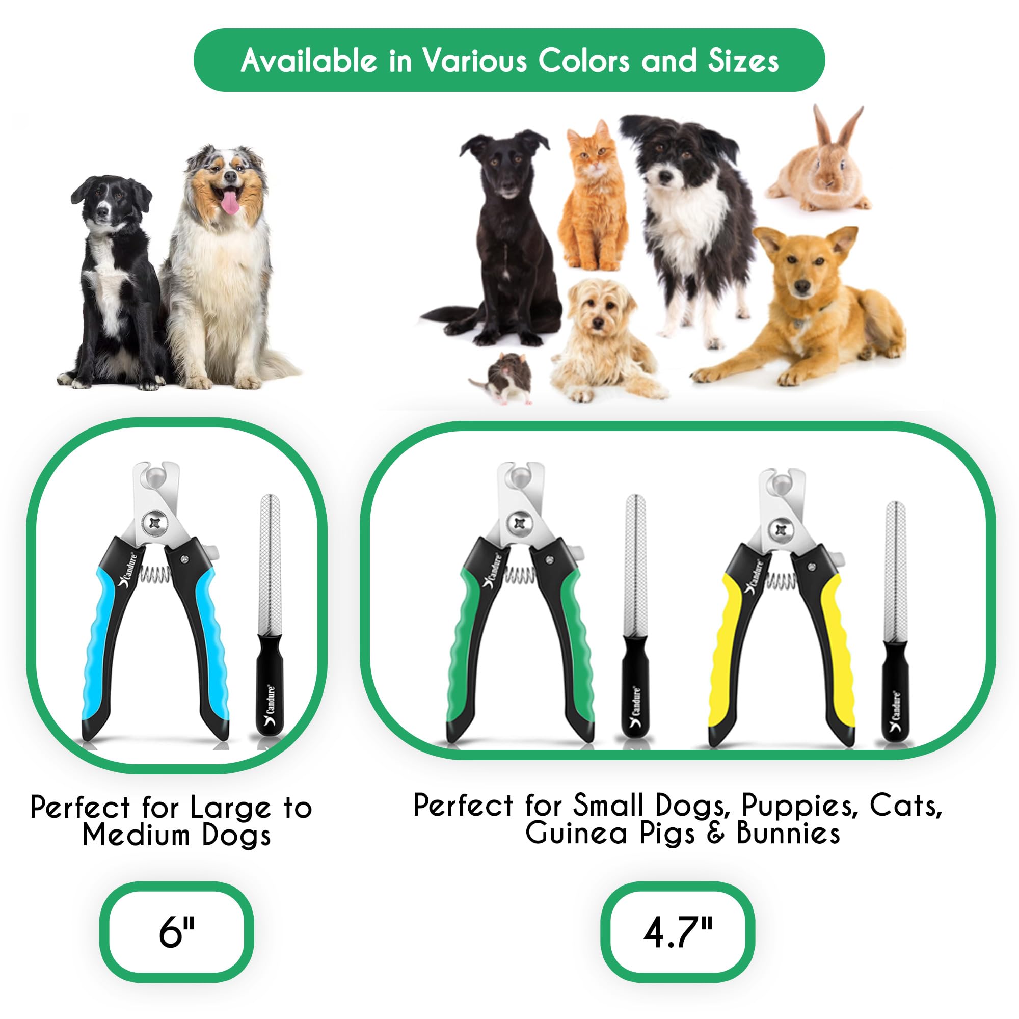 كانديور قصافة اظافر للقطط - سهلة الحمل مع قصافة اظافر دقيقة للقطط - قصافة اظافر من الستانلس ستيل للقطط والكلاب والارانب والحيوانات الصغيرة (ازرق داكن)