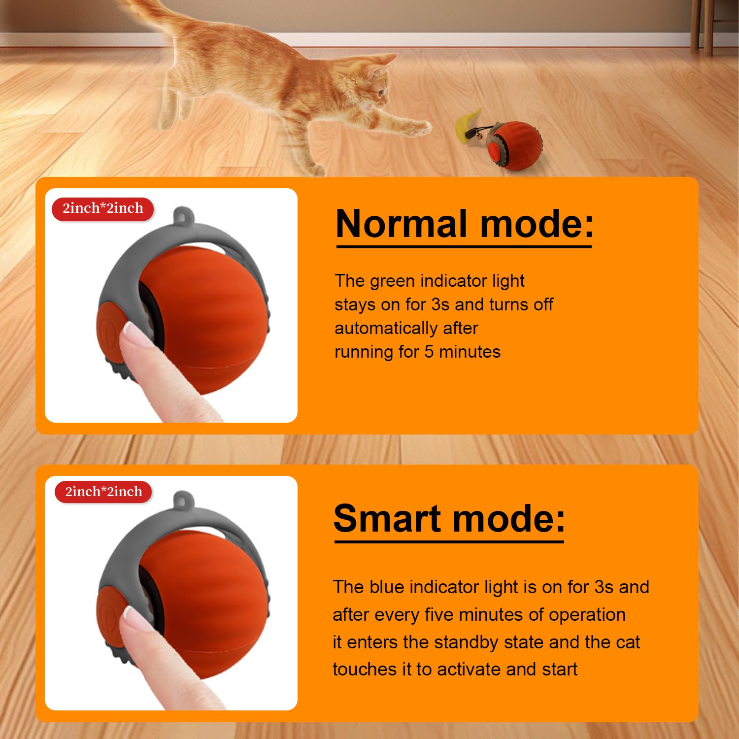 كرة لعبة تفاعلية للقطط الكهربائية، جهاز تتبع القطط المحمول التلقائي مع سحب الذيل، لعبة ذكية قابلة لاعادة الشحن لتجنب العوائق للحيوانات الاليفة في الاماكن المغلقة والمفتوحة للكلاب والقطط الكبيرة