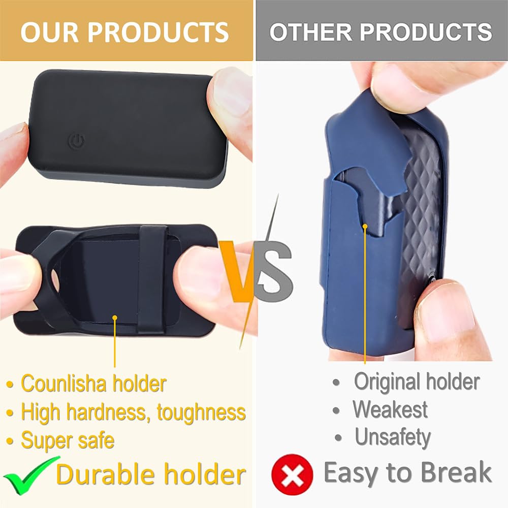 كونليشا حامل سيليكون متوافق مع جهاز التتبع الصغير تراكتيف، غطاء ملحقات مطاطي لجهاز تحديد المواقع GPS مضاد للخدش، حافظة متينة مع حزام لطوق القطط والحيوانات الاليفة (اسود)