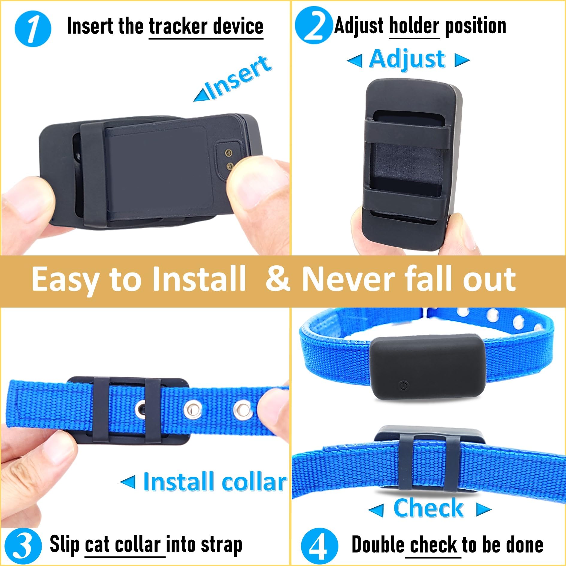 كونليشا حامل سيليكون متوافق مع جهاز التتبع الصغير تراكتيف، غطاء ملحقات مطاطي لجهاز تحديد المواقع GPS مضاد للخدش، حافظة متينة مع حزام لطوق القطط والحيوانات الاليفة (اسود)