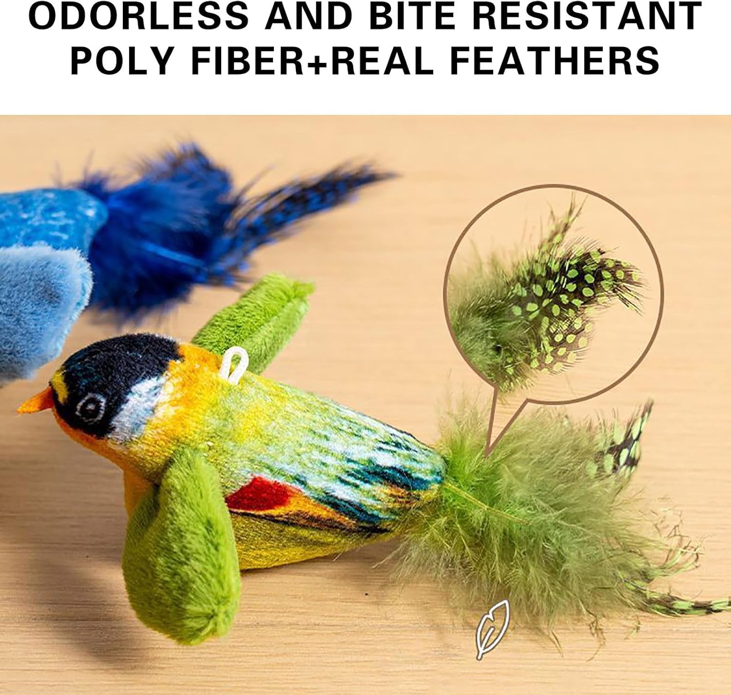 لعبة تفاعلية للقطط من 3 قطع، اجنحة زقزقة للطيور، عصفور محاكاة تفاعلية، العاب قطط للطيور الطائرة للقطط في الاماكن المغلقة.