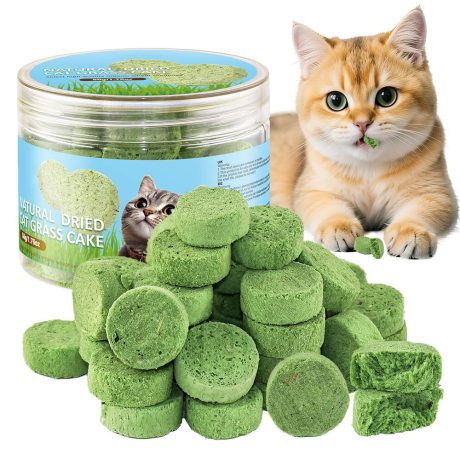 لعبة مضغ عشب القطط المقرمشة - تقلل من كرات الشعر بشكل طبيعي، تدعم هضم القطط، 50 غرام