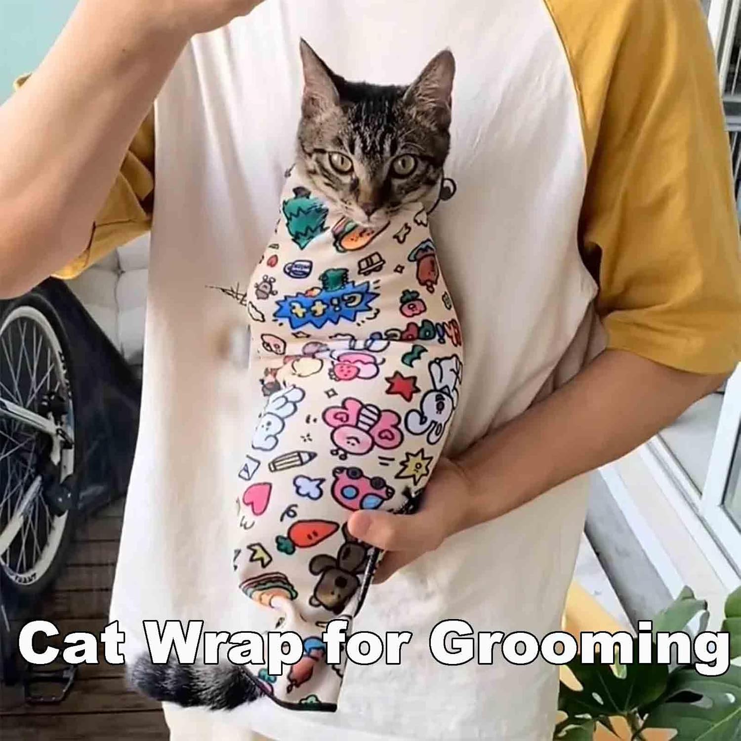 لفاف القطط لقص الأظافر، لفافة تشذيب القطط، تقييد ذاتي اللصق، مناسب للسفر، مالكي القطط، العناية بالحيوانات الاليفة (ارنب)