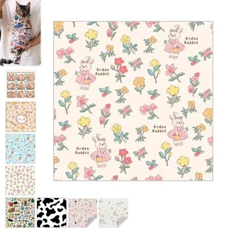 لفاف القطط لقص الأظافر، لفافة تشذيب القطط، تقييد ذاتي اللصق، مناسب للسفر، مالكي القطط، العناية بالحيوانات الاليفة (ارنب)