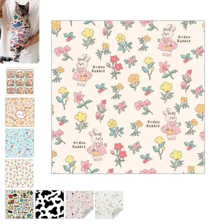 لفاف القطط لقص الأظافر، لفافة تشذيب القطط، تقييد ذاتي اللصق، مناسب للسفر، مالكي القطط، العناية بالحيوانات الاليفة (ارنب)