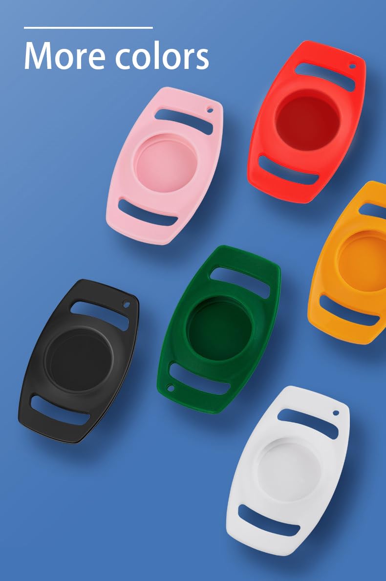 متوافق مع حامل طوق القطط ايرتاج، لجهاز تتبع الكلاب والقطط، جراب سيليكون مقاوم للماء والخدش (2 اسود)