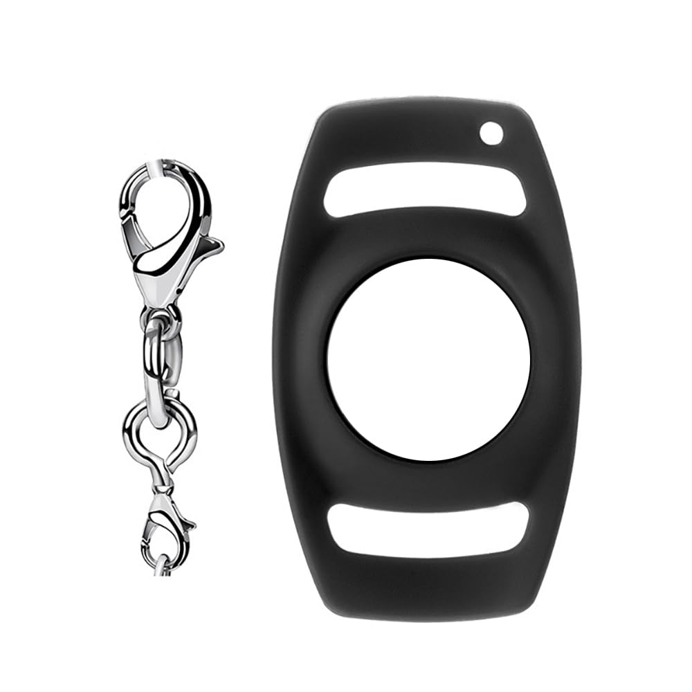 متوافق مع حامل طوق القطط ايرتاج، لجهاز تتبع الكلاب والقطط، جراب سيليكون مقاوم للماء والخدش (2 اسود)