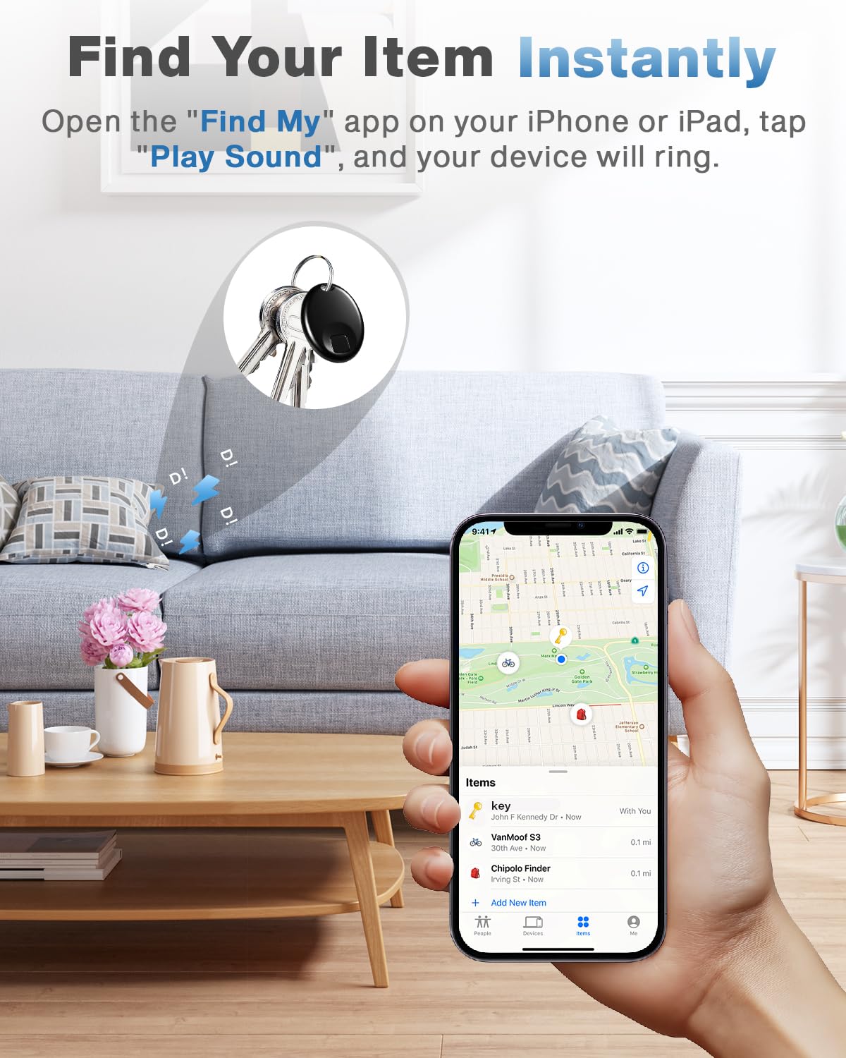 مجموعة بطاقات تتبع الهواء من لياندريو (iOS فقط)، جهاز تتبع دقيق ببطارية قابلة للاستبدال، جهاز تتبع رفيع مع صوت للأمتعة والمفاتيح والمحفظة والمسافرين والشنط والسيارة والأطفال والحيوانات الأليفة، 4 قطع