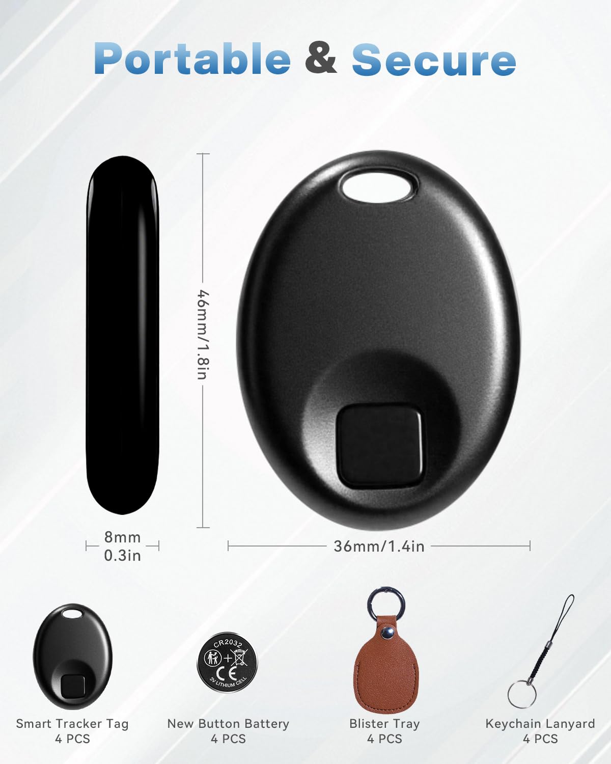 مجموعة بطاقات تتبع الهواء من لياندريو (iOS فقط)، جهاز تتبع دقيق ببطارية قابلة للاستبدال، جهاز تتبع رفيع مع صوت للأمتعة والمفاتيح والمحفظة والمسافرين والشنط والسيارة والأطفال والحيوانات الأليفة، 4 قطع