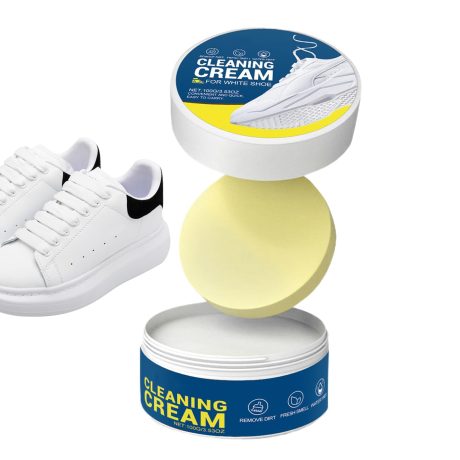 مجموعة تنظيف الاحذية الرياضية البيضاء - مزيل سريع للبقع وترميم الاحذية المطاطية | للرياضة والجري وصالة الالعاب الرياضية والعناية باحذية التنس مع فرشاة وقطعة قماش من المايكروفايبر