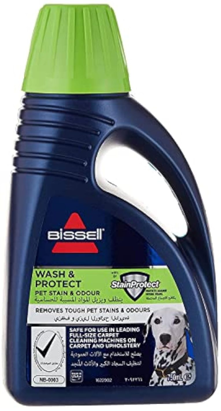 محلول تنظيف من بيسيل لتنظيف البقع والاوساخ وروائح الحيوانات الاليفة السجاد أزرق