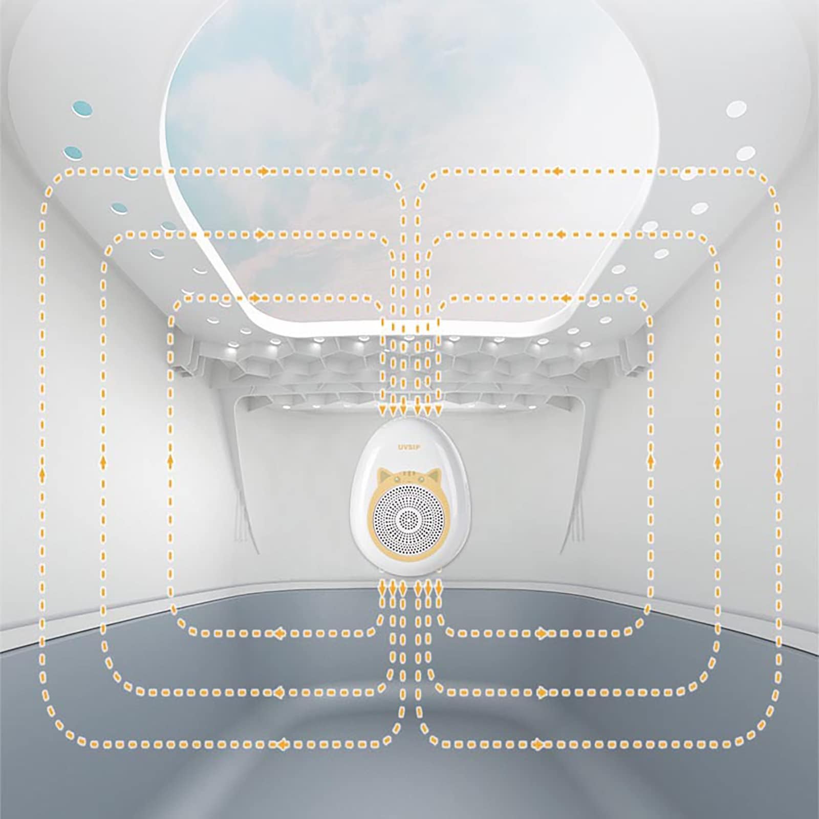 مزيل الروائح الكريهة لفضلات القطط من نالاكال، جهاز ازالة الروائح الكريهة لصندوق الفضلات، مستشعر ذكي فائق الهدوء وقابل لاعادة الشحن، مزيل للروائح الكريهة لسرير الحيوانات الاليفة والمطبخ والحمام