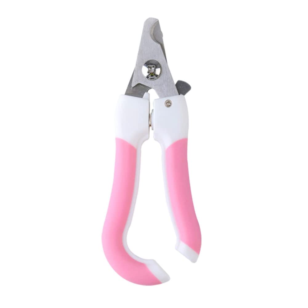 مقص اظافر للحيوانات الاليفة من مارجون، مقص اظافر للكلاب والقطط مضاد للانزلاق مع واقي امان مع مبرد اظافر للكلاب والقطط - بينك