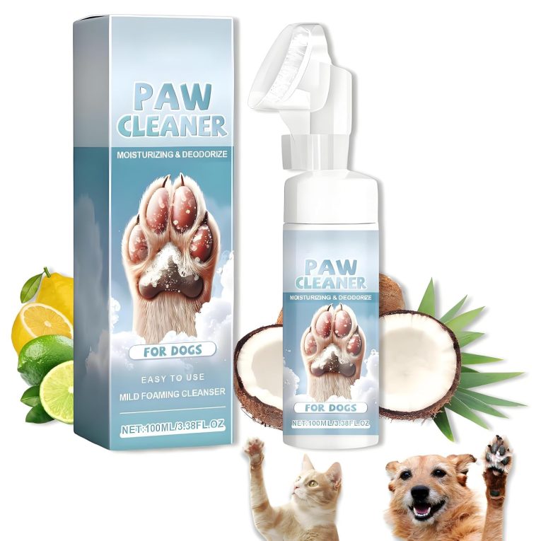 منظف مخالب الحيوانات الاليفة، منظف قدم الكلاب والقطط بدون شطف مع فرشاة سيليكون، منظف مخالب موحلة للحيوانات الاليفة من الجراء الى البالغين، تنظيف لطيف، ازالة الروائح والعناية المرطبة للمخالب الصغيرة