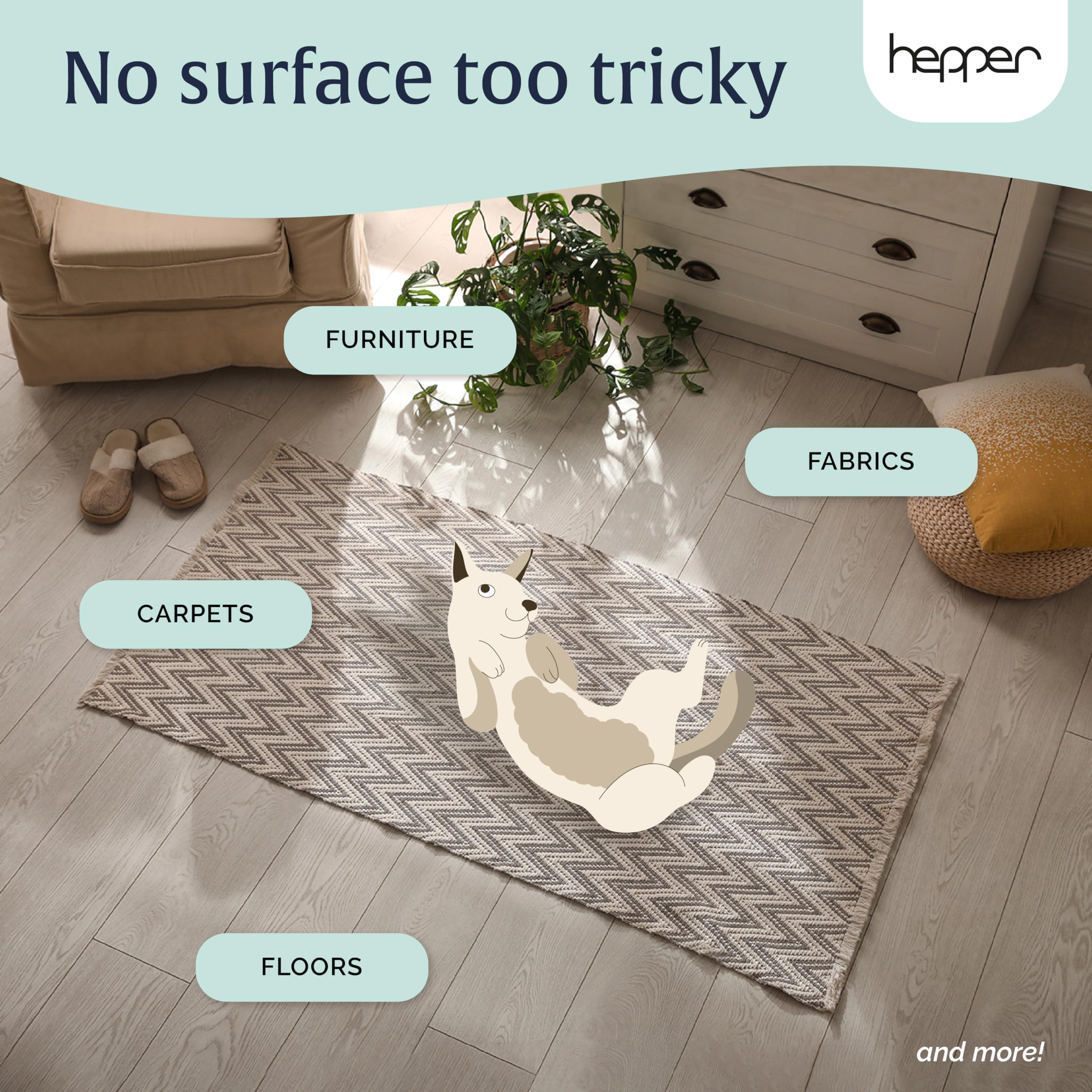 هيبر بخاخ مزيل للبقع والروائح الكريهة للحيوانات الاليفة من ادفانسد بيو-انزيم - مزيل للرائحة والبقع والبول للقطط والكلاب والحيوانات الاخرى - بخاخ امن للاستخدام في المنزل - 32 اونصة - محايد