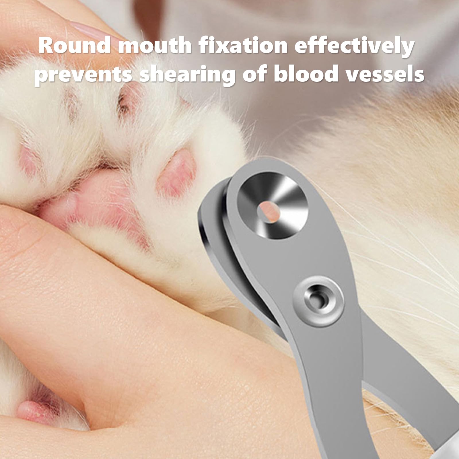 هيكيواي قصافة اظافر للقطط والحيوانات الاليفة بتصميم مخروطي 2 ملم، مثالية للقطط والطيور والهامستر والحيوانات الصغيرة - اداة قص مخلب القطط (بينك وابيض)