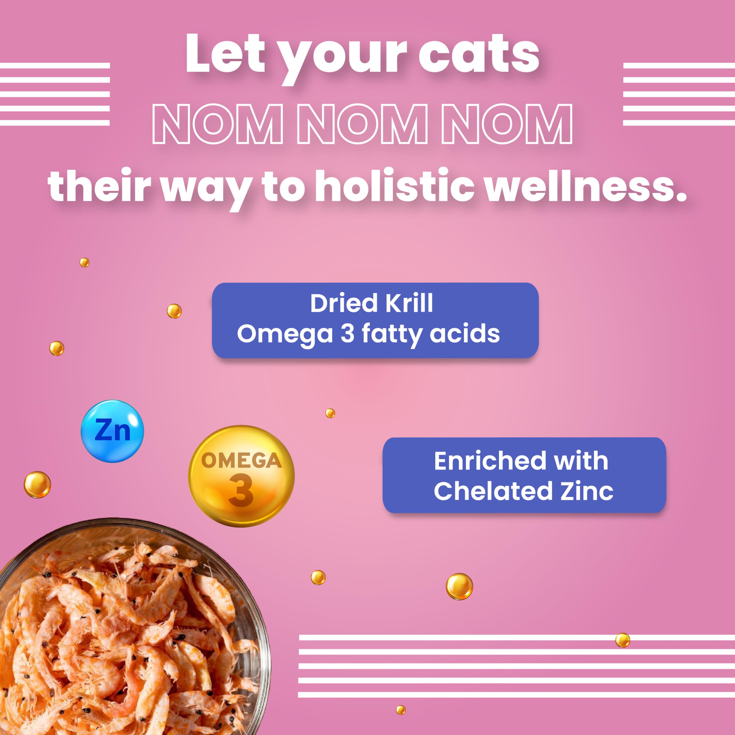 وسائد بارك اوت لاود من فيفالديس - وسائد للقطط لحلوى الدجاج الحساسة | الكريل المجفف والبريبايوتكس والتوراين وفيتامين E 100 غرام، بالغ