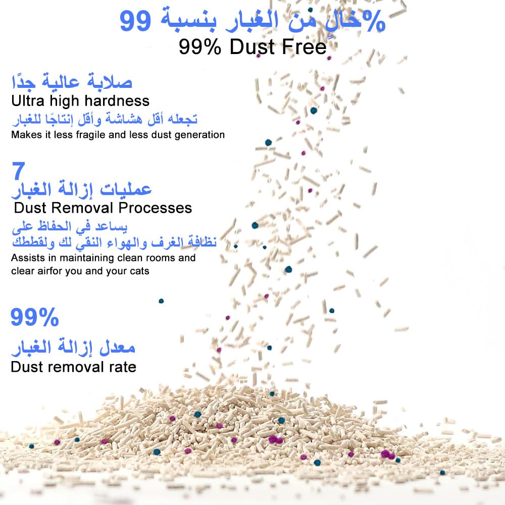 Gluckluz Tofu Cat Litter,12L Degradable Cat Litter Sand Flushable Clumping Pellets Scented Ultra Absorbent Bentonite 2 Bags in 1 Pack Kitty Litter Deodorizer Kittens Litter Natural Odor-Free （4KG）