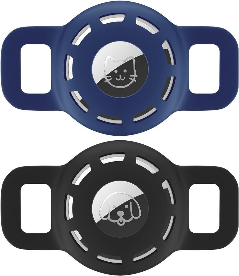 Aputue Cat Collar Holder, 2 Pcs Waterproof Silicone Case for Pet Collar, Anti-Lost Tracker Holder Compatible with Smart Tracking Devices, Secure Cat Tag Accessory for Indoor Outdoor Safety