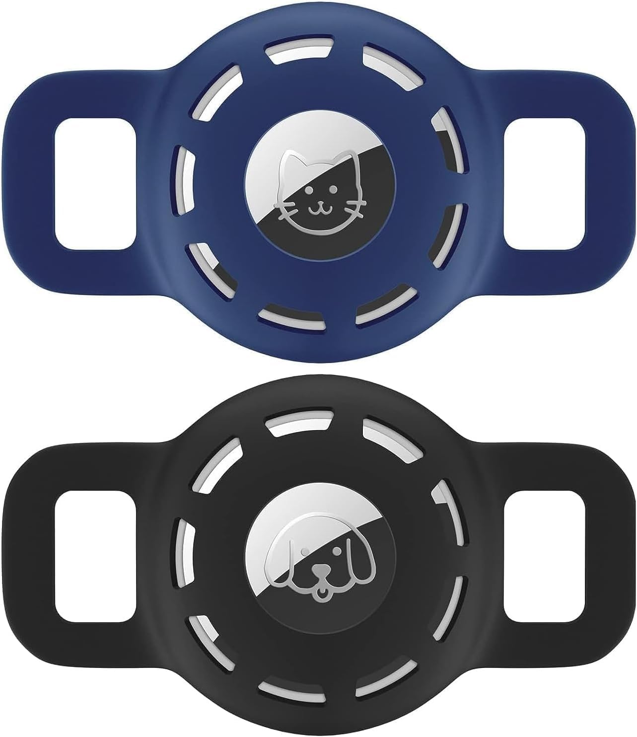 Aputue Cat Collar Holder, 2 Pcs Waterproof Silicone Case for Pet Collar, Anti-Lost Tracker Holder Compatible with Smart Tracking Devices, Secure Cat Tag Accessory for Indoor Outdoor Safety