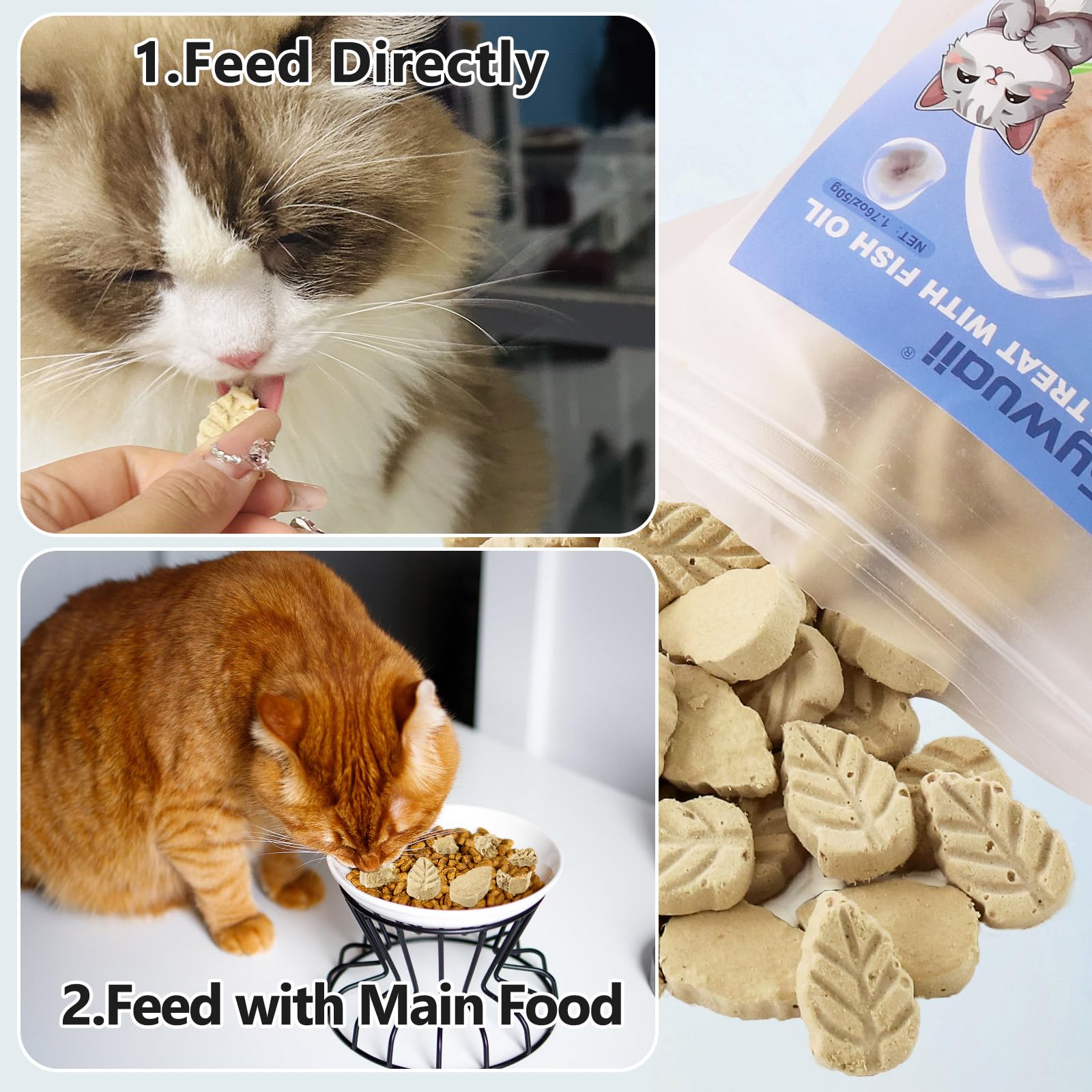 ألعاب من النعناع البري والعشب للقطط المنزلية للتخلص من كرات الشعر وتنظيف الأسنان، 50 جرم