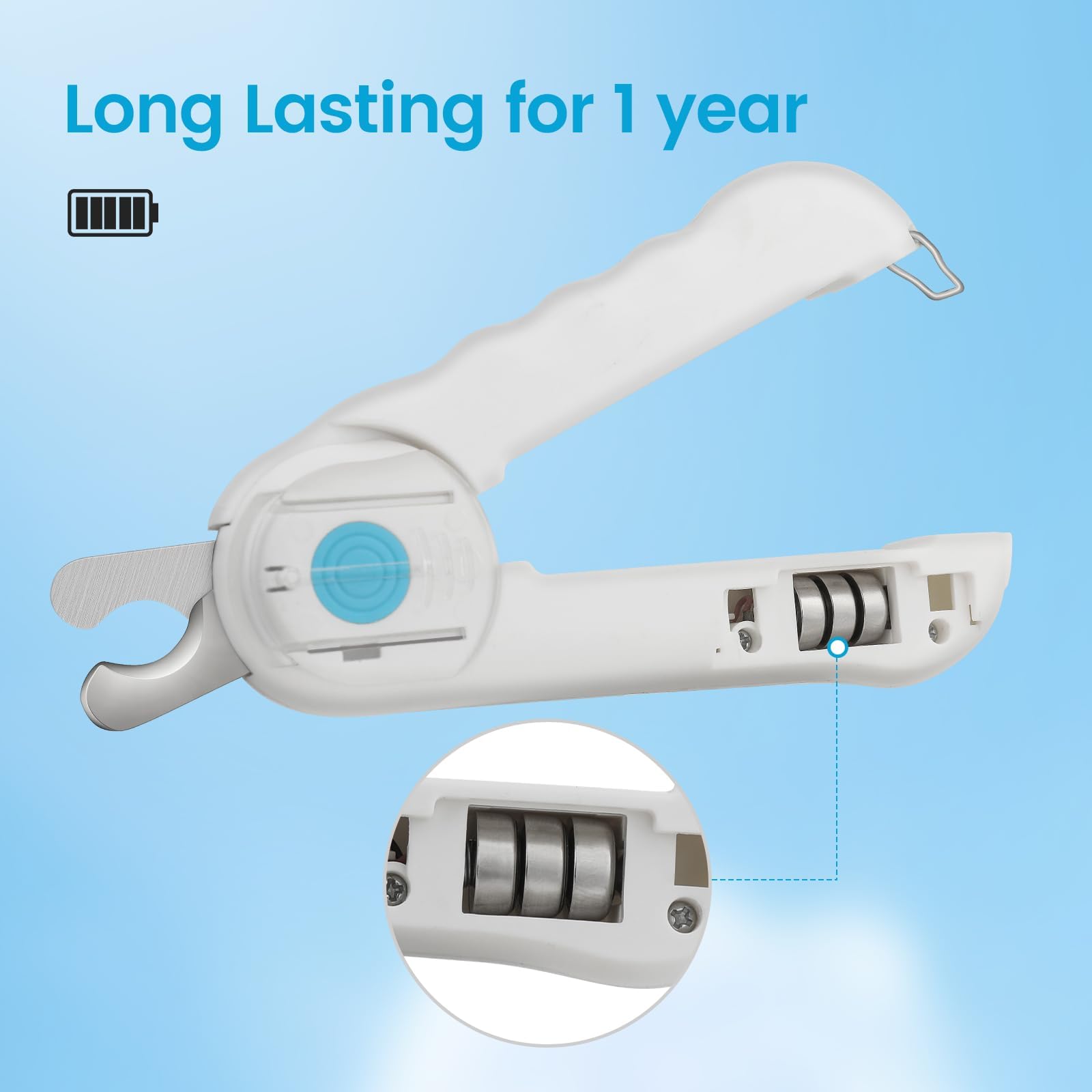 اداة تشذيب اظافر القطط والكلاب، قصافة اظافر الحيوانات الاليفة هادئة مع ضوء، مقص اظافر امن للحيوانات الاليفة للكلاب والقطط والارانب الحادة بدون تقصف مسامير، للعناية بمخالب الحيوانات الاليفة الكهربائية