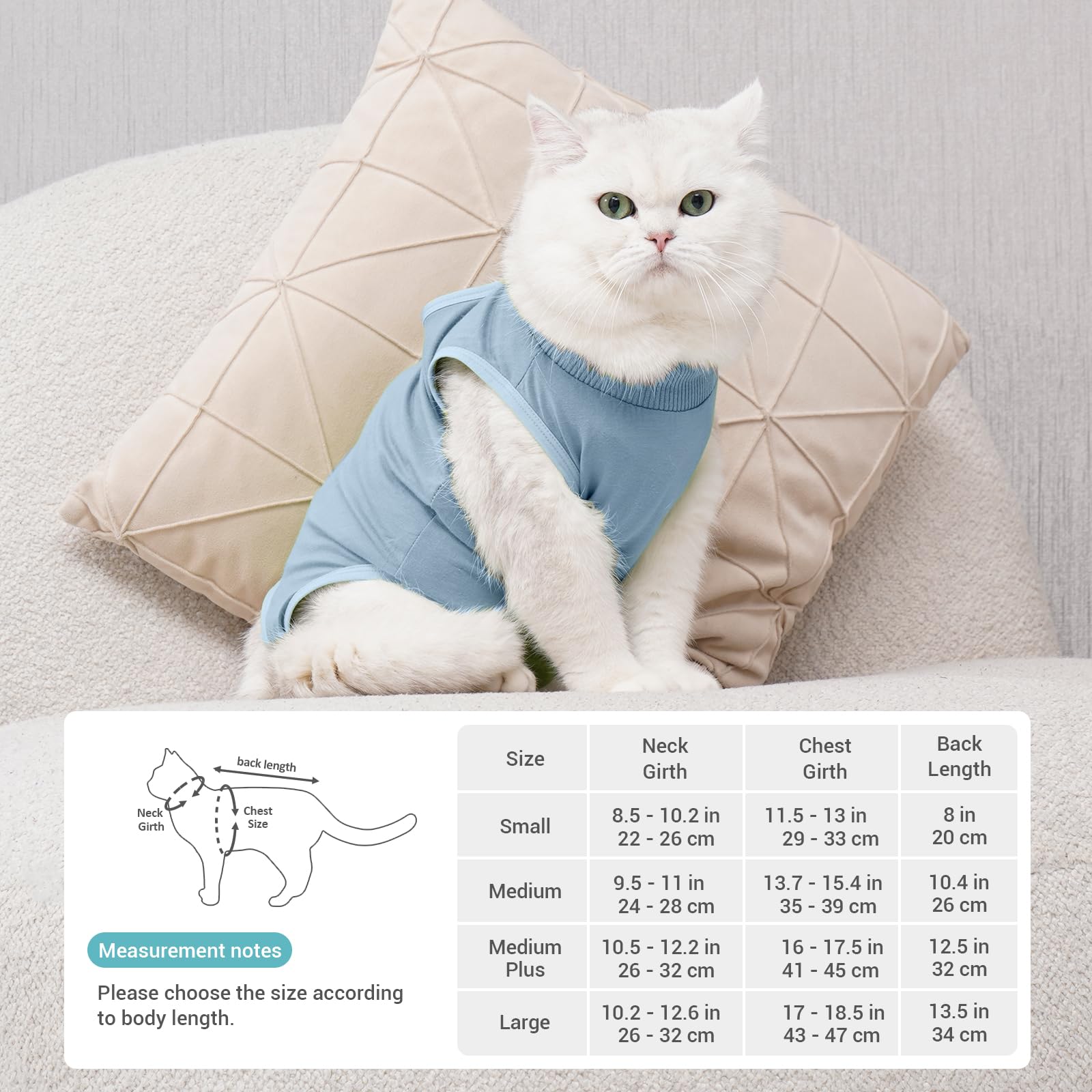 افونت بدلة التعافي من جراحة القطط من قطعة واحدة بديلة بعد الجراحة لتخفيف القلق والتهدئة - مقاس M، رمادي داكن