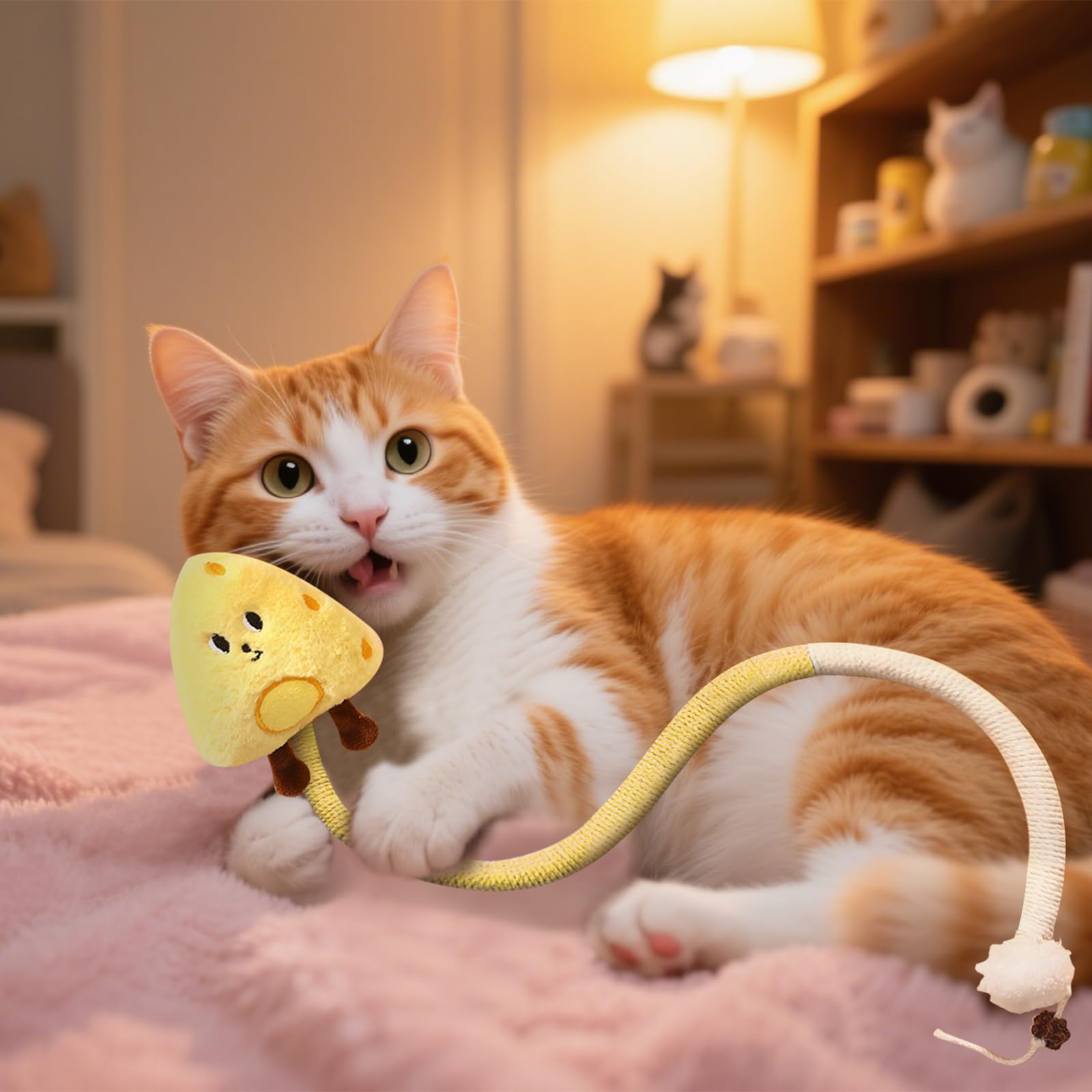 العاب النعناع البري للقطط من زينجابيا، العاب مضغ للقطط الصغيرة، عصي فضية لتنظيف اسنان القطط في الاماكن المغلقة، عبوة من 10 قطع، حبل مضغ من القطن العضوي مع دمى لطيفة من الداخل