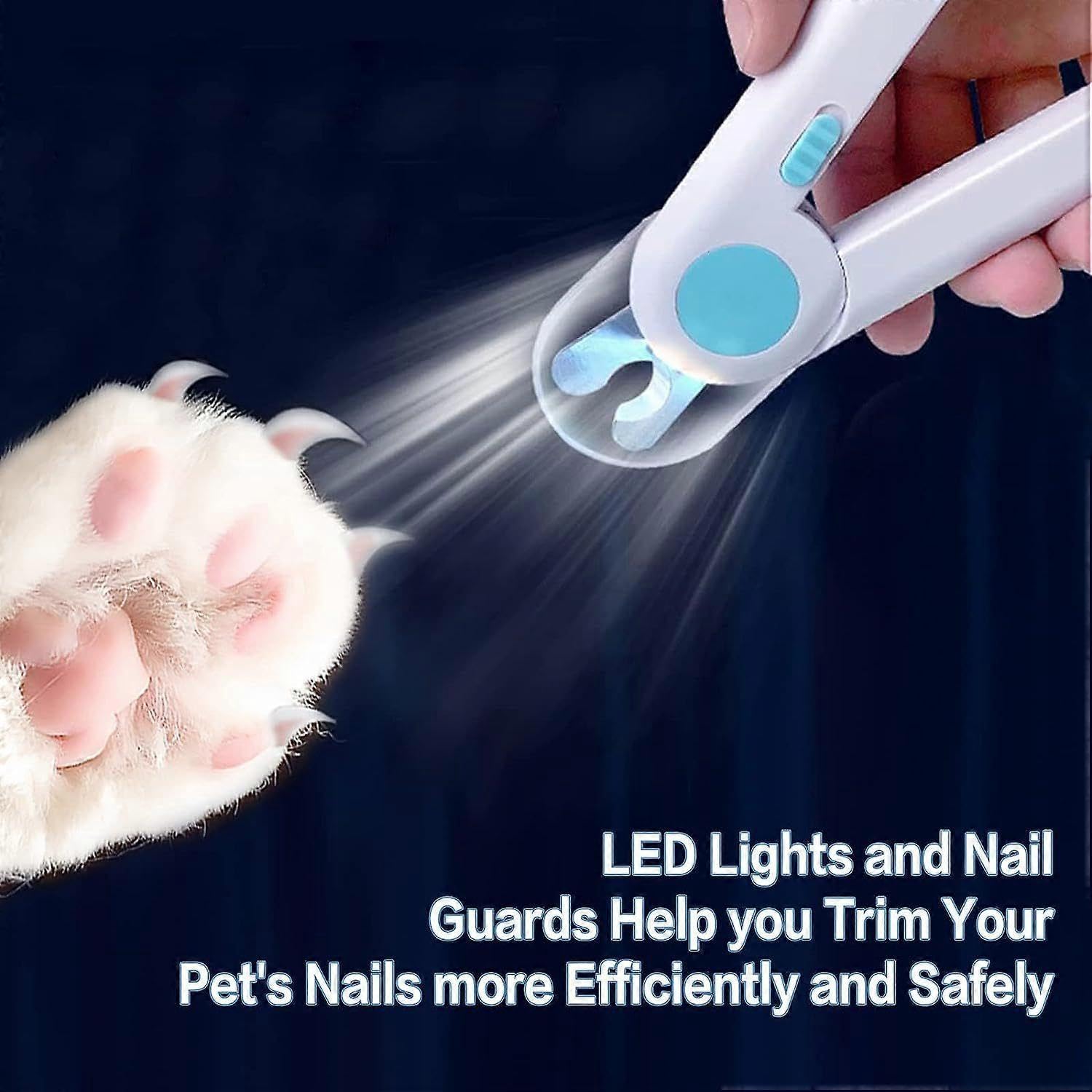 اماتير قصافة اظافر للكلاب والقطط مع ضوء LED ومبرد اظافر - اداة تشذيب احترافية للقطط والكلاب - اداة تشذيب مثالية للحيوانات الاليفة للعناية بالاظافر امنة وسهلة لتجنب القص الزائد