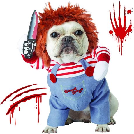 اوتويسور زي اليقطين للكلاب، ملابس تنكرية للحيوانات الاليفة، سترة صوفية بقلنسوة للكلاب والجراء والقطط (مقاس B، XL)