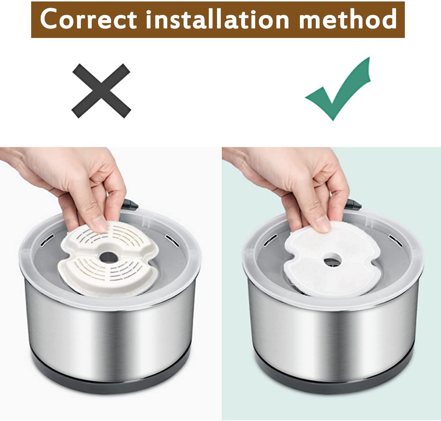 ايربي فلاتر نافورة مياه للقطط - 4 عبوات فلتر بديل متعدد الفلتر، كربون نشط من القطن لنافورة الحيوانات الاليفة الاوتوماتيكية