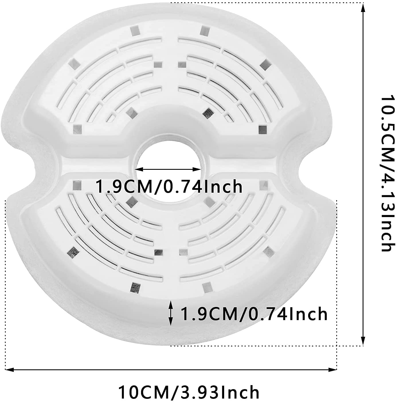 ايربي فلاتر نافورة مياه للقطط - 4 عبوات فلتر بديل متعدد الفلتر، كربون نشط من القطن لنافورة الحيوانات الاليفة الاوتوماتيكية