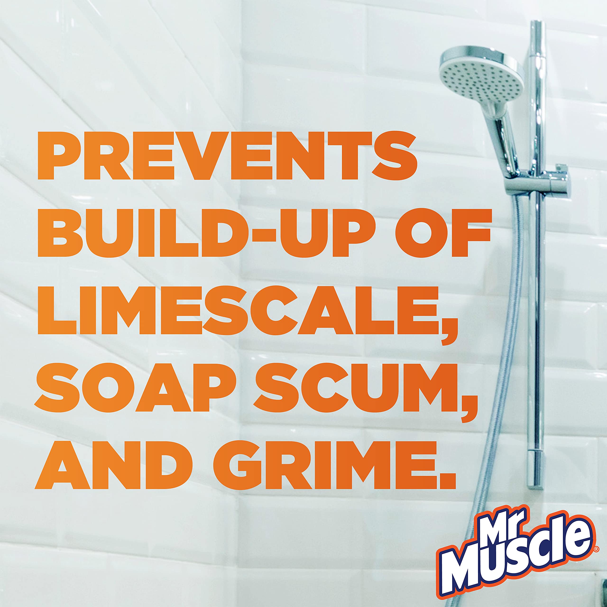 بخاخ منظف الحمام من مستر ماسل - مزيل بقايا الصابون القوي - منظف قوي احترافي برائحة منعشة - يزيل البقع الصعبة ويقتل 99.9% من الجراثيم - 500 مل