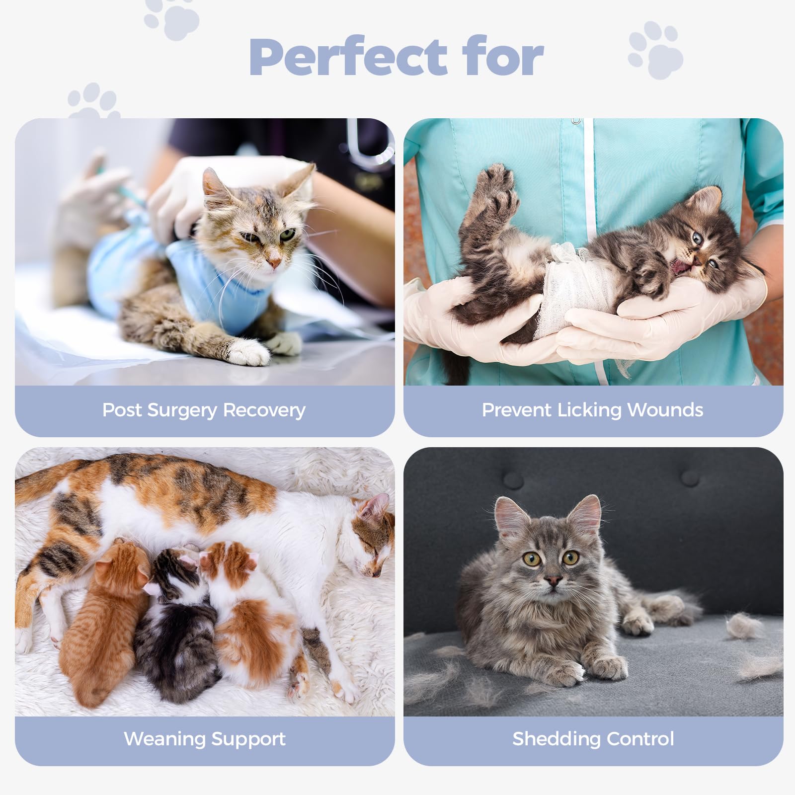 بدلة تعافي ناعمة للقطط بعد الجراحة، بديل مسامي لطوق الحماية المخروطي لقطط الإناث المعقمة والعناية بجروح الجلد من افونت، روز بينك (ميديوم)