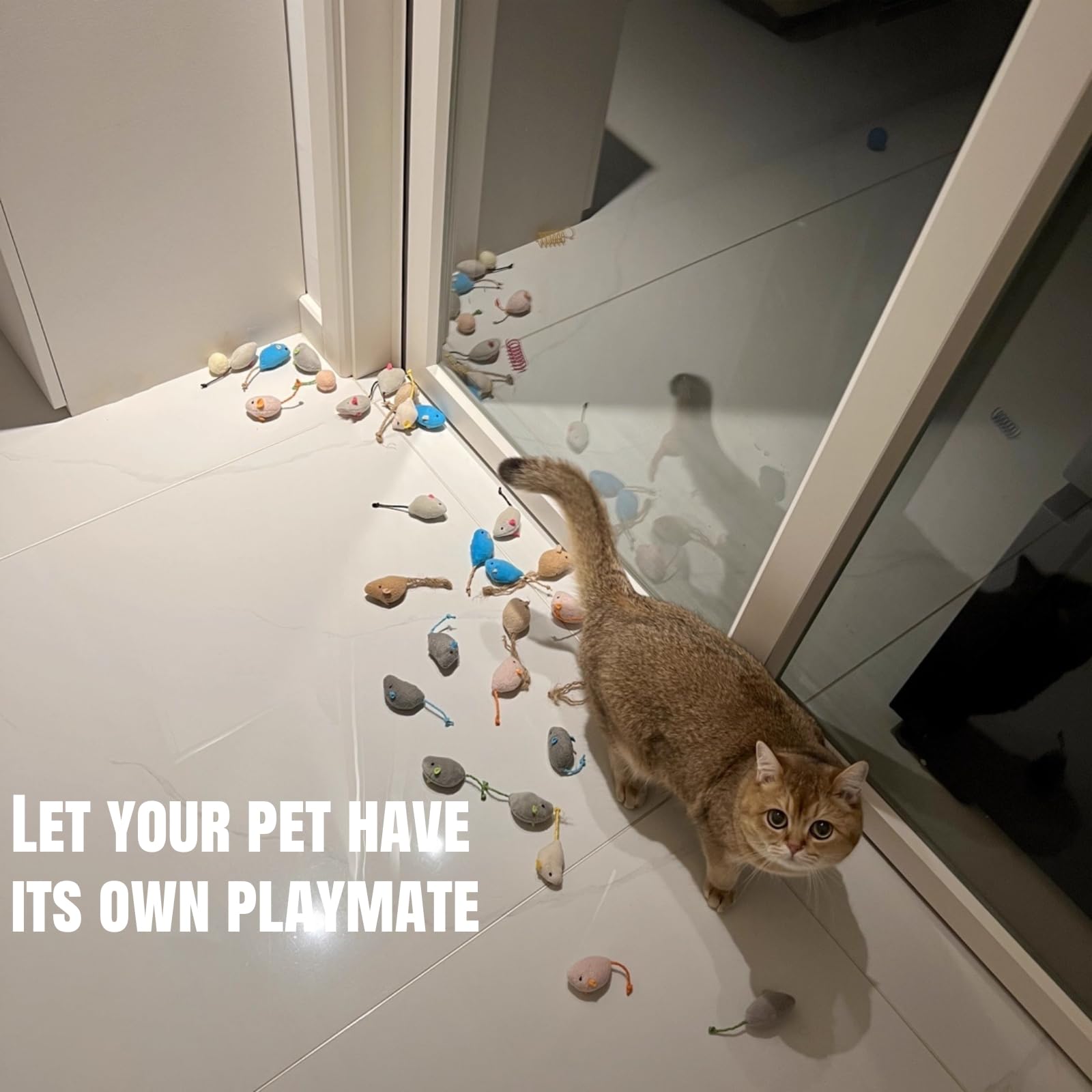 بوسيشي 8 قطع من العاب القطط على شكل فئران النعناع البري للقطط الداخلية، دمى فأر مخملية للمضغ وطحن الاسنان، مجموعة لعب القطط التفاعلية الناعمة للقطط الصغيرة والمتوسطة، العاب قطط محشوة متينة مقاومة للعض