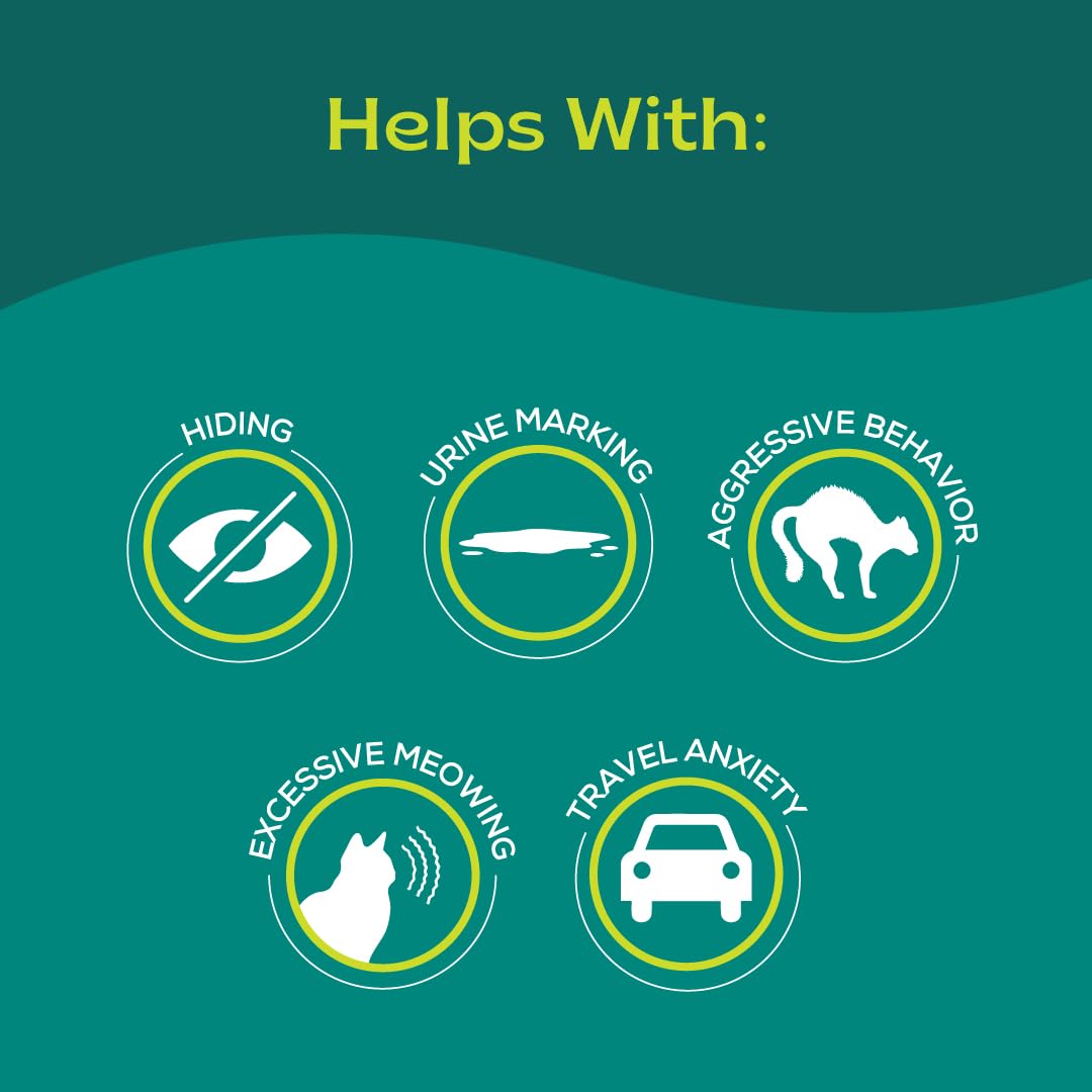 بي سيرين طوق فرمون مهدئ للقطط | يخفف التوتر لمدة تصل إلى 30 يومًا | يعزز الهدوء | يقلل من الاختباء والإفراط في المواء وعلامات البول والعدوان وإجهاد السفر | خالٍ من العقاقير ومختبر من قبل طبيب بيطري