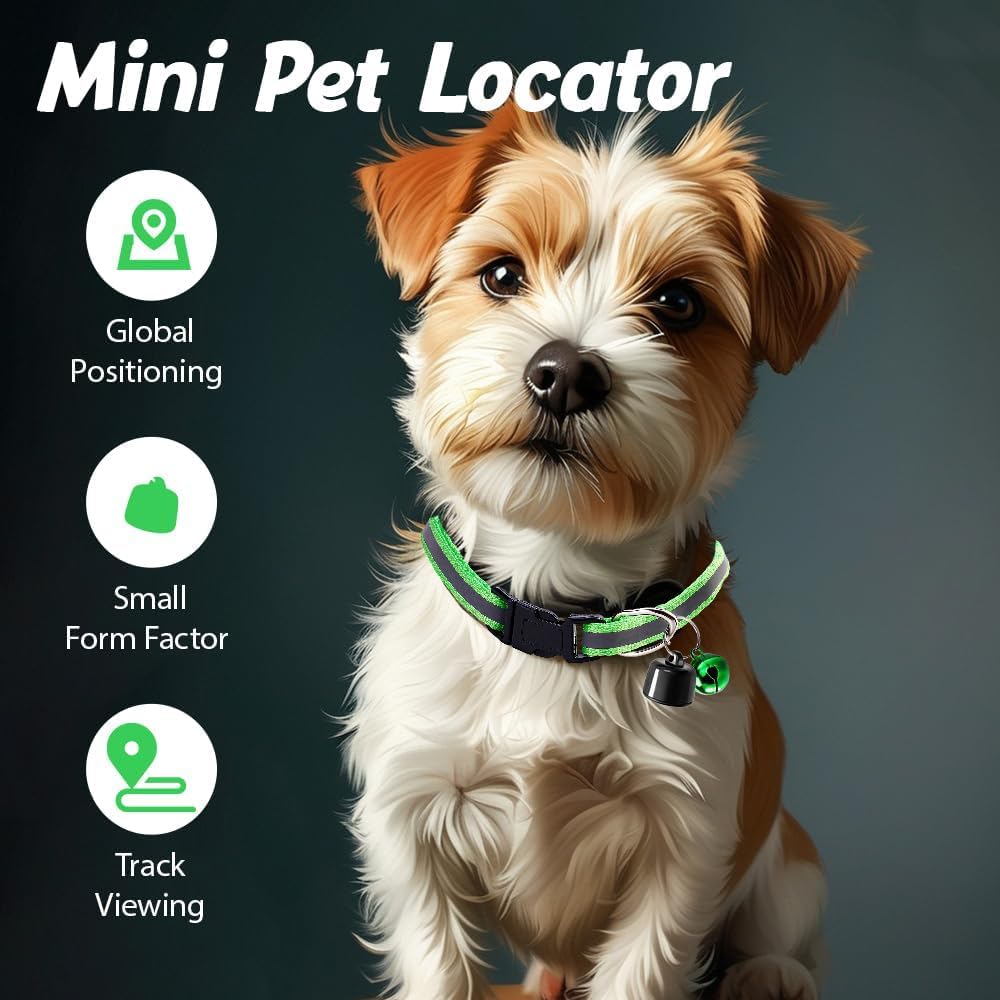 جهاز تتبع الياقات للقطط والكلاب من نافيسو، جهاز تتبع صغير متوافق مع iOS واندرويد وتتبع الحيوانات الاليفة وموقع الحيوانات الاليفة، تتبع عالمي بدون رسوم شهرية