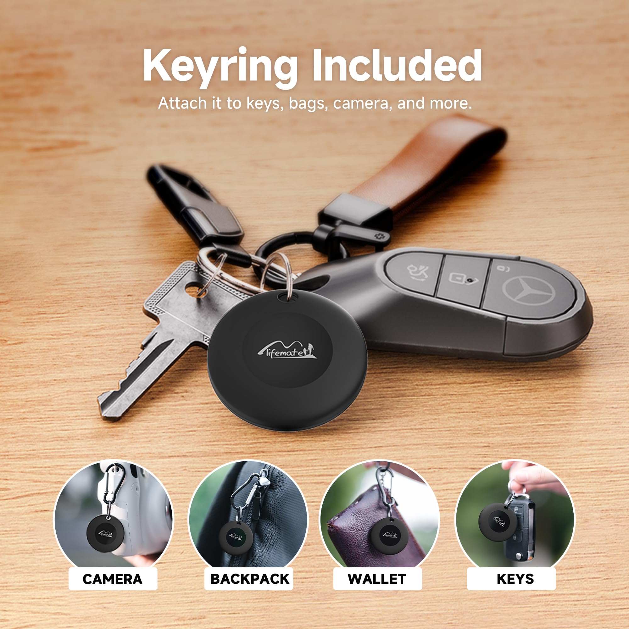 جهاز تتبع لايف ميت لاندرويد، متتبع معتمد من جوجل فايند ماي ديفايس، بطاقة تتبع ذكية / محدد موقع العناصر للمفاتيح والامتعة وشنطة الظهر والشنطة والمحفظة (عبوة من 4 قطع)