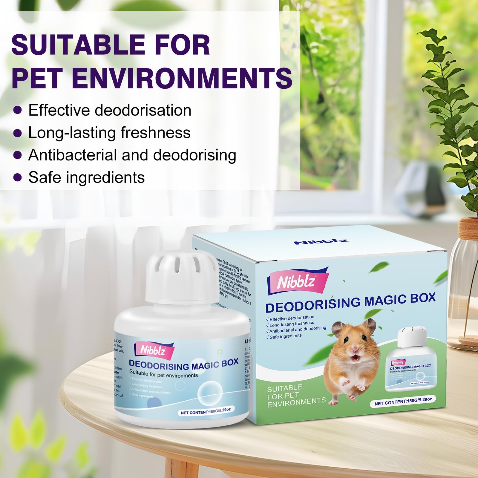 جيل لامتصاص روائح الحيوانات الأليفة ومعطر هواء ومزيل للروائح، 283 جرام، عبوتان