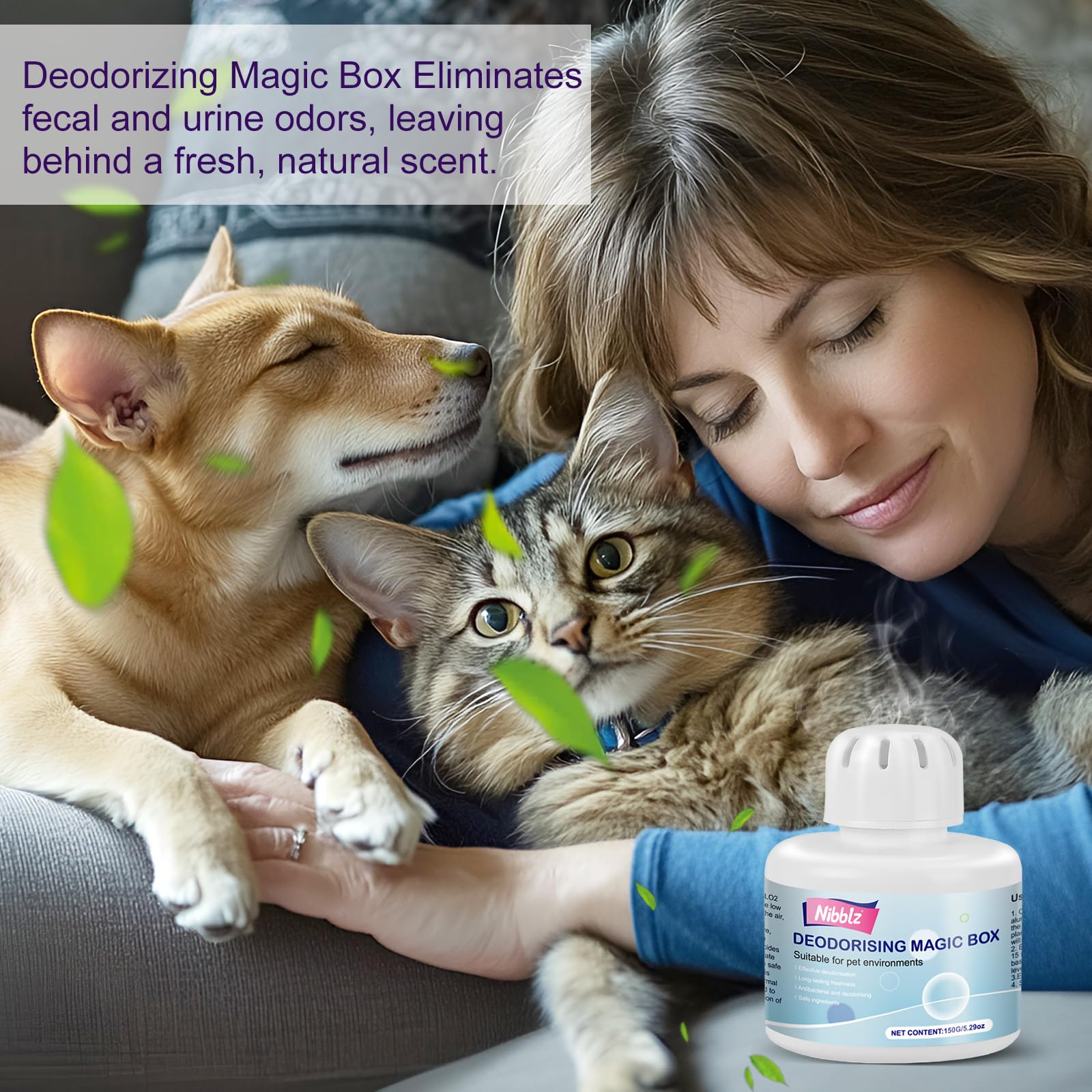 جيل لامتصاص روائح الحيوانات الأليفة ومعطر هواء ومزيل للروائح، 283 جرام، عبوتان