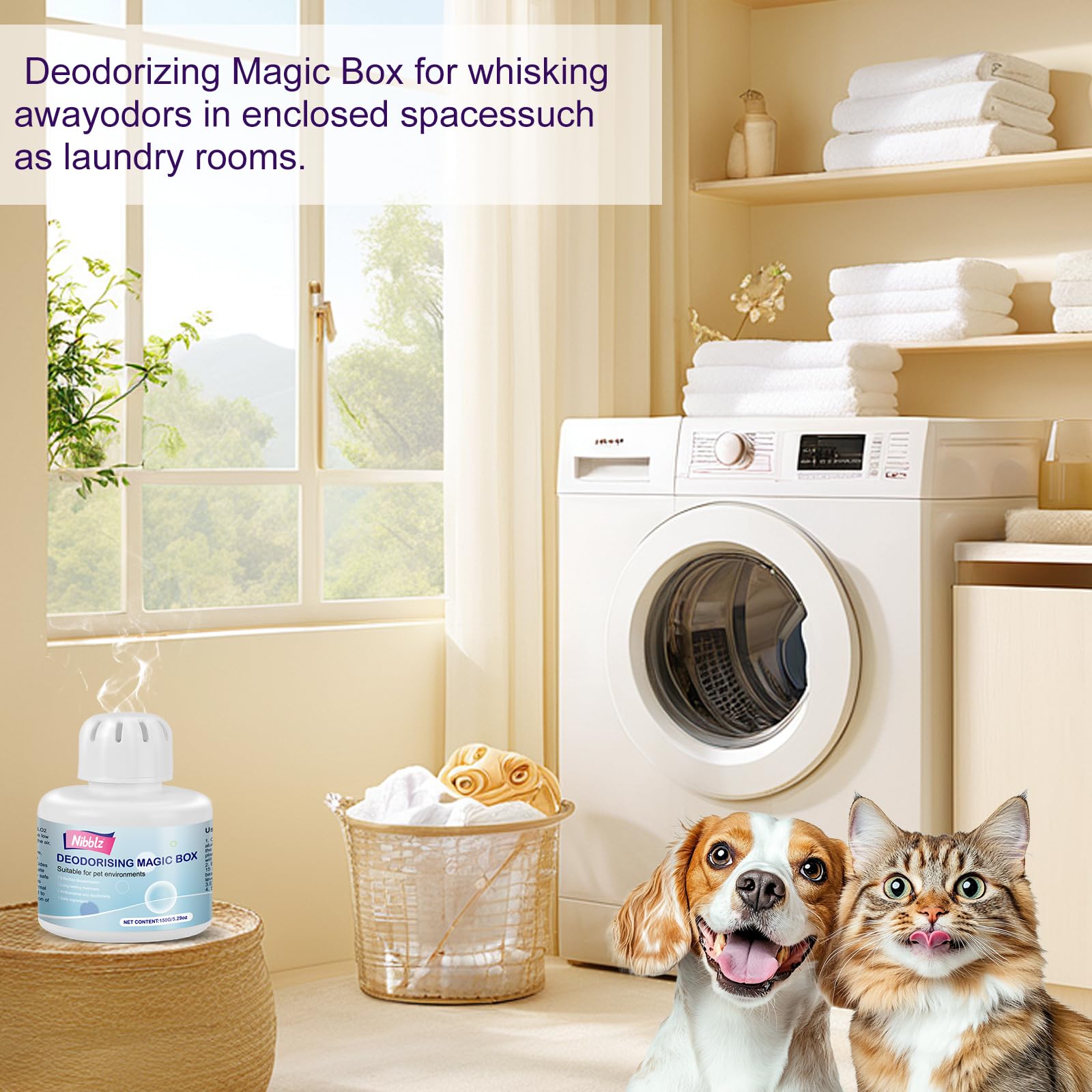 جيل لامتصاص روائح الحيوانات الأليفة ومعطر هواء ومزيل للروائح، 283 جرام، عبوتان