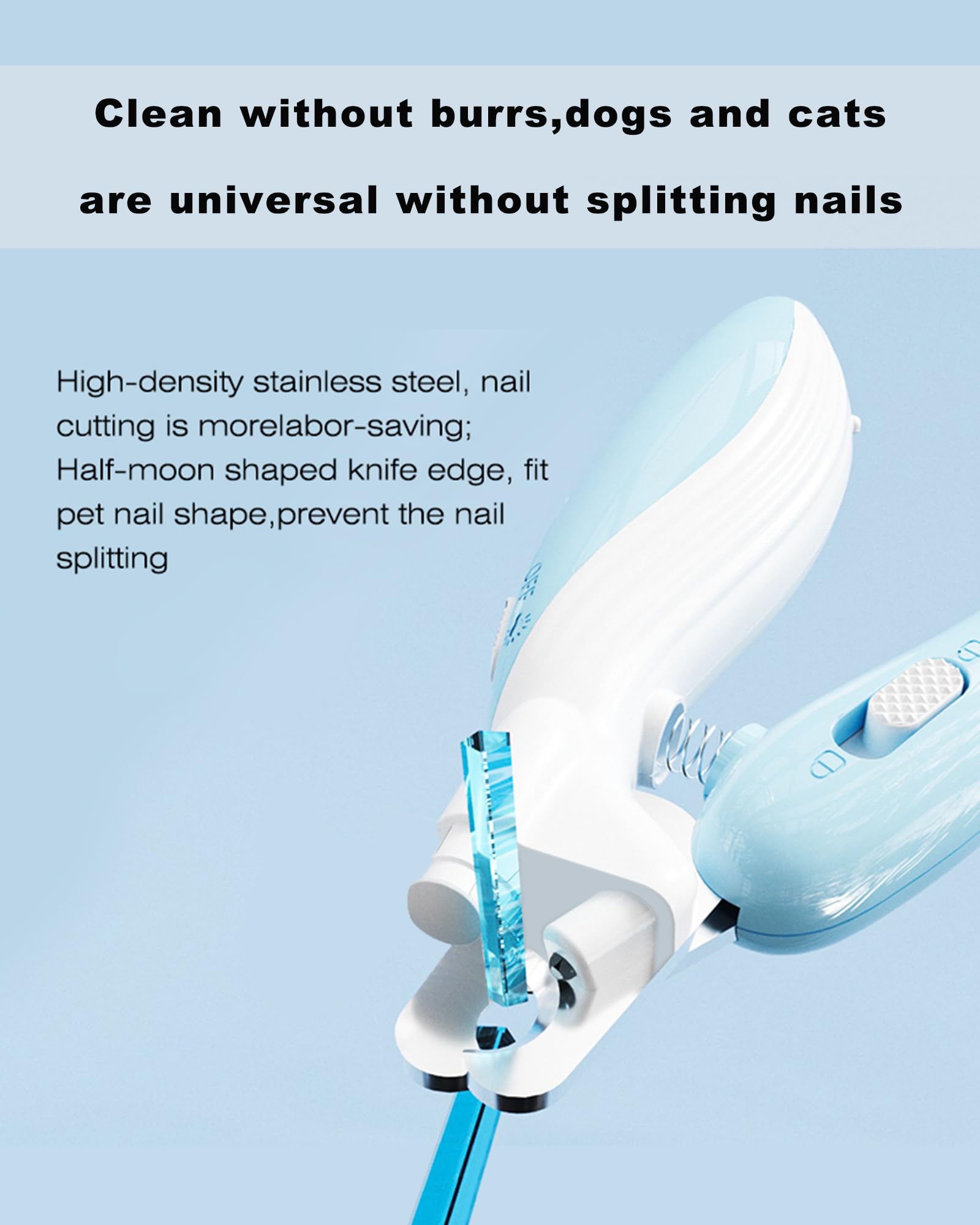 جينالايا قصافة اظافر الحيوانات الاليفة للقطط والكلاب باضاءة LED مع ضوء ولاتقاط، تضيء اظافر القطط والكلاب او خط الدم، مقص اظافر امن للحيوانات الاليفة للكلاب والقطط والارانب، لا ينفصل الاظافر (بينك)