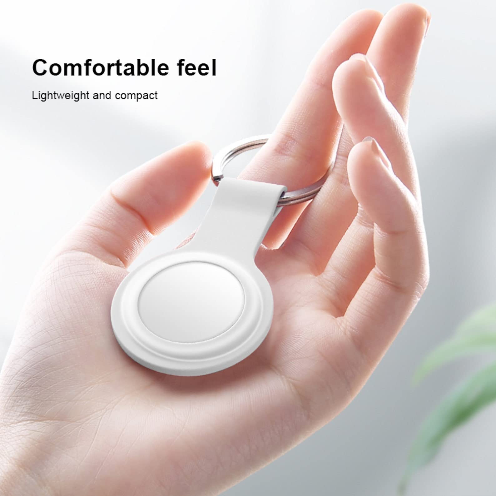 حامل حافظة سيليكون لسلسلة مفاتيح ابل ايرتاج، مجموعة ملحقات امان مع خطاف لجهاز تتبع ايرتاج GPS وبلوتوث لحماية المفاتيح والحقائب والامتعة والدراجات، اطواق الكلاب والقطط المضادة للضياع